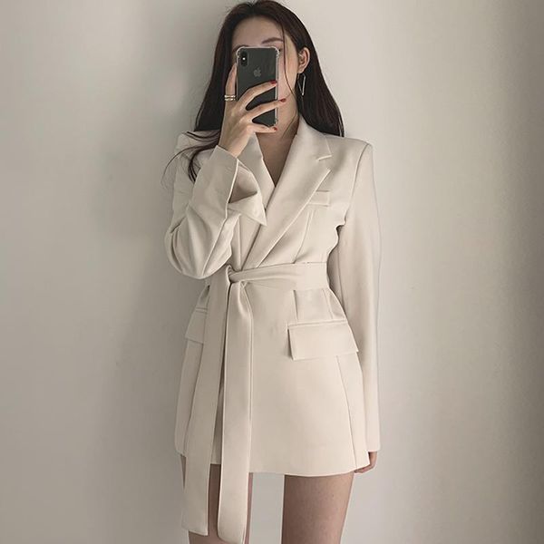 осень твердого длинного рукав пояс тонкого outwear blazer женщина зубчатый повседневный офис coat, White;black
осень твердого длинного рукав пояс тонкого outwear blazer женщина зубчатый повседневный офис coat, White;black