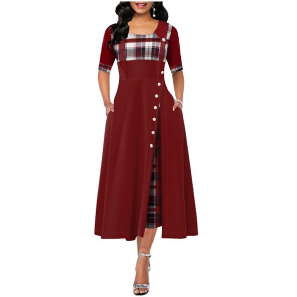 2021 new elegant long maxi dress feminine summer plaid office print vintage lady mid dressed ladies button robe femme qq1x, Black;gray
2021 new elegant long maxi dress feminine summer plaid office print vintage lady mid dressed ladies button robe femme qq1x, Black;gray