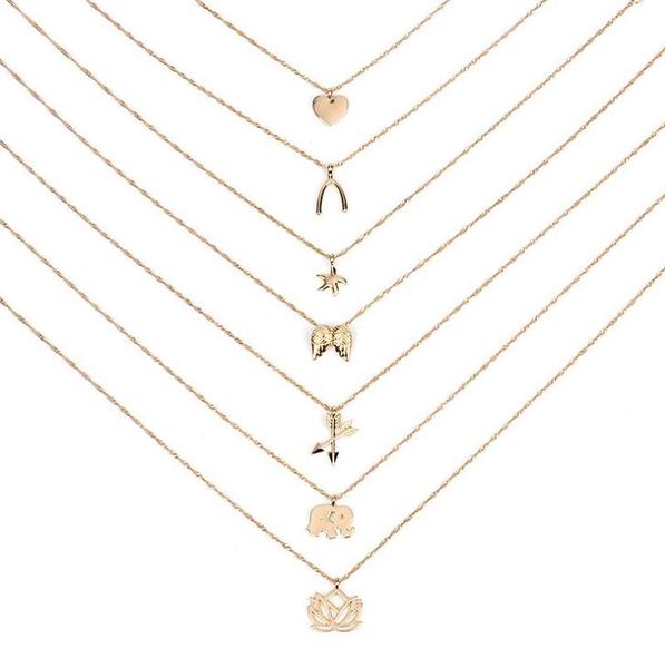 dogeared necklace good luck elephant pendant multi-layer necklace combination set noble and delicate choker collarbone chain k3447, Silver
dogeared necklace good luck elephant pendant multi-layer necklace combination set noble and delicate choker collarbone chain k3447, Silver