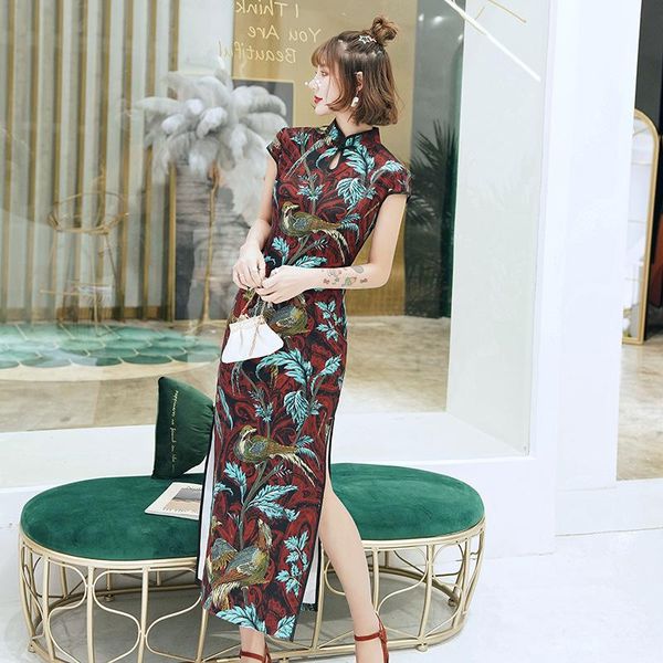 ethnic clothing chinese traditional women print gown mandarin collar short sleeve long qipao cheongsam large size 4xl, Red
ethnic clothing chinese traditional women print gown mandarin collar short sleeve long qipao cheongsam large size 4xl, Red