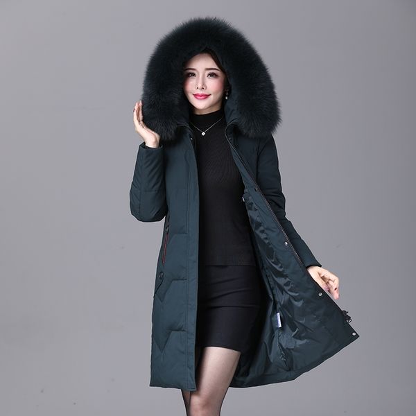 2019 winter women duck down coat parka long ultralight natural feather real fox fur luxury duck down jacket #8929 y200107, Black
2019 winter women duck down coat parka long ultralight natural feather real fox fur luxury duck down jacket #8929 y200107, Black