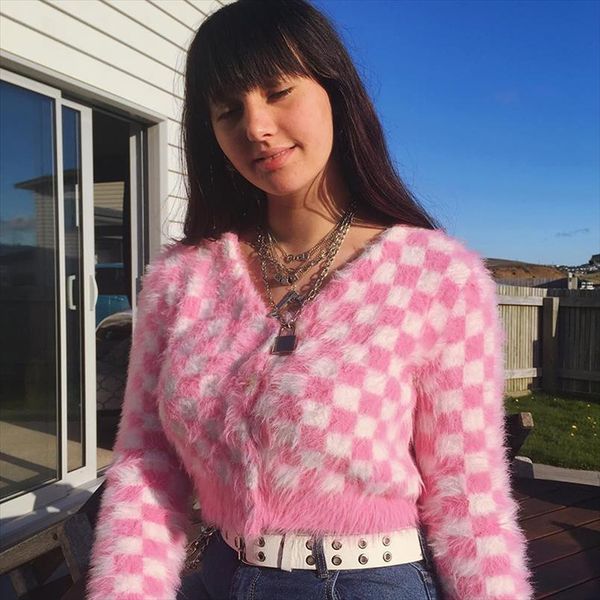 kawaii mohair pink cardigans women crop sweaters casual argyle sweater coat winter ladies korean sweater 2020, White;black
kawaii mohair pink cardigans women crop sweaters casual argyle sweater coat winter ladies korean sweater 2020, White;black