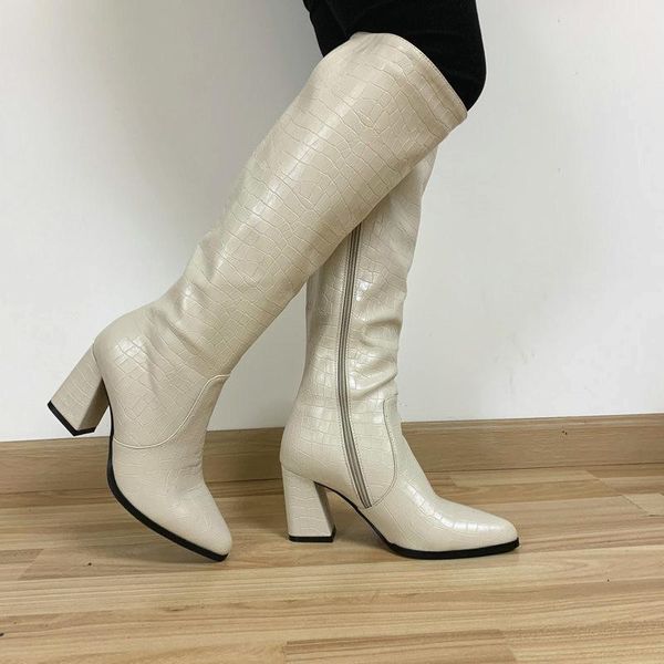 boots black beige winered faux leather women knee high pointed toe long chunky block heel size 41 42 43
boots black beige winered faux leather women knee high pointed toe long chunky block heel size 41 42 43