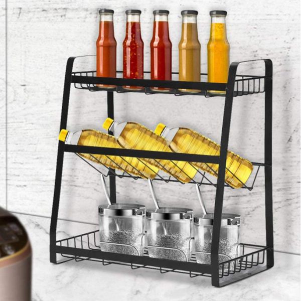 3 tier stainless steel spice rack organizer kitchen standing seasoning bottle shelf spice for vegetable fruit food storage basket rack
3 tier stainless steel spice rack organizer kitchen standing seasoning bottle shelf spice for vegetable fruit food storage basket rack