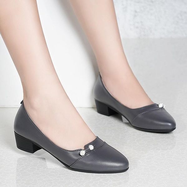 women pumps grey boat shoes pu leather dress shoes medium heels office rhinestone slip on zapatos mujer n7793g, Black 
women pumps grey boat shoes pu leather dress shoes medium heels office rhinestone slip on zapatos mujer n7793g, Black