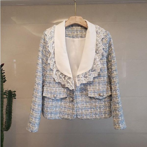 women's jacket autumn and winter new style fashion retro tweed stitching womens blazers temperament commuter jacket women, White;black
women's jacket autumn and winter new style fashion retro tweed stitching womens blazers temperament commuter jacket women, White;black