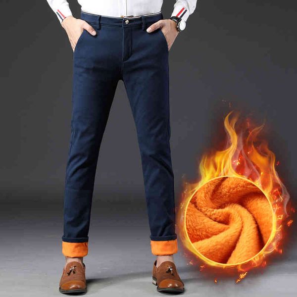 2020 winter new men's warm casual pants classic style business fashion thicken slim fit fleece trousers black blue brand clothes
2020 winter new men's warm casual pants classic style business fashion thicken slim fit fleece trousers black blue brand clothes