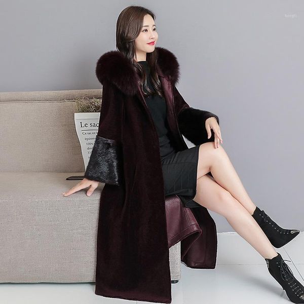 women wool coat 2020 big fur collar fashion mink wool sheep shearing coat abrigos mujer invierno jacket women 4xl1, Black
women wool coat 2020 big fur collar fashion mink wool sheep shearing coat abrigos mujer invierno jacket women 4xl1, Black