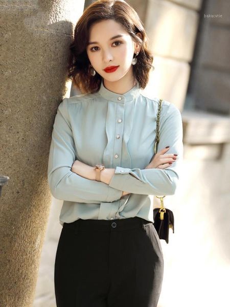 new women work wear full sleeve blouse shirt for office lady 2020 girl s-4xl white pink green solid stand collar 1
new women work wear full sleeve blouse shirt for office lady 2020 girl s-4xl white pink green solid stand collar 1
