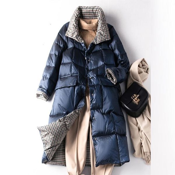 winter long oversize womens down jackets ultra light plaid coat autumn double sided slim puffer jacket ed1184 y201026, Black
winter long oversize womens down jackets ultra light plaid coat autumn double sided slim puffer jacket ed1184 y201026, Black
