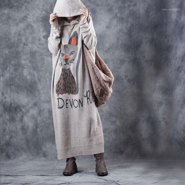 casual dresses --2021 female spring plus size fashion lazy cat with hooded long style loose knitted dress1, Black;gray
casual dresses --2021 female spring plus size fashion lazy cat with hooded long style loose knitted dress1, Black;gray