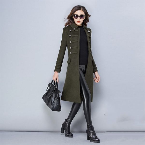 winter large size s- wool women jacket coat autumn fashion mid long double-breasted female outerwear lj201128, Black
winter large size s- wool women jacket coat autumn fashion mid long double-breasted female outerwear lj201128, Black