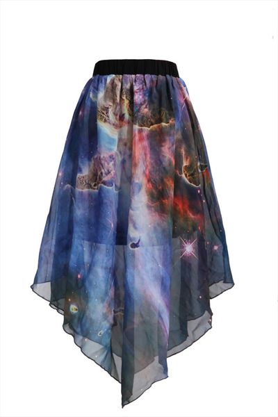 2015 the womens clothing summer style 3d printed galaxy chiffon skirt lotus leaf edge high waist skirt, Black
2015 the womens clothing summer style 3d printed galaxy chiffon skirt lotus leaf edge high waist skirt, Black