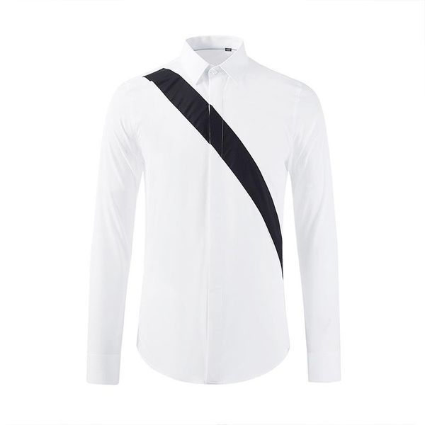 men's casual shirts shirt spring style ribbon stitching craftsmanship tide brand long-sleeved fashion slim-fit high quality, White;black
men's casual shirts shirt spring style ribbon stitching craftsmanship tide brand long-sleeved fashion slim-fit high quality, White;black