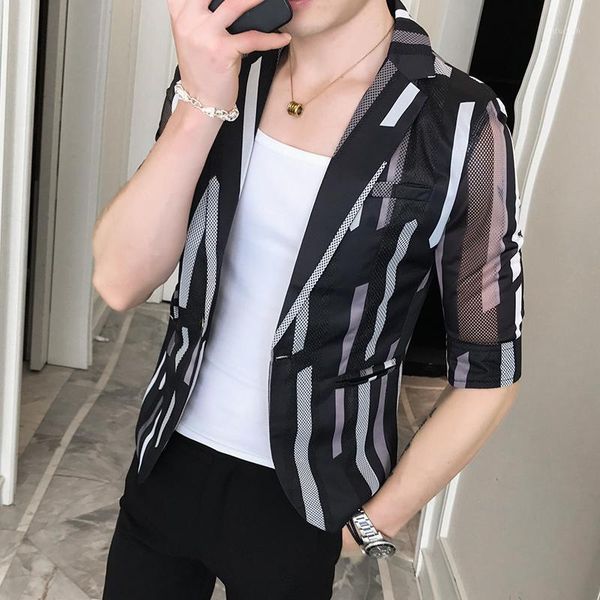 mens blazers hollow design print coat men summer thin suit jacket masculino social slim club clothing casual tuxedo translucent1, White;black
mens blazers hollow design print coat men summer thin suit jacket masculino social slim club clothing casual tuxedo translucent1, White;black