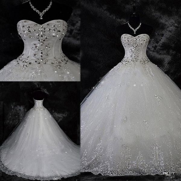 sparkling beading crystal wedding dress lace rhinestone plus size robe de mariage ball gown bridal dresses vestido de novia, White
sparkling beading crystal wedding dress lace rhinestone plus size robe de mariage ball gown bridal dresses vestido de novia, White