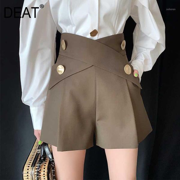 deat women khaki cross button split wide leg shorts new high waist loose fit trousers fashion tide spring summer 2020 1u7801, White;black
deat women khaki cross button split wide leg shorts new high waist loose fit trousers fashion tide spring summer 2020 1u7801, White;black