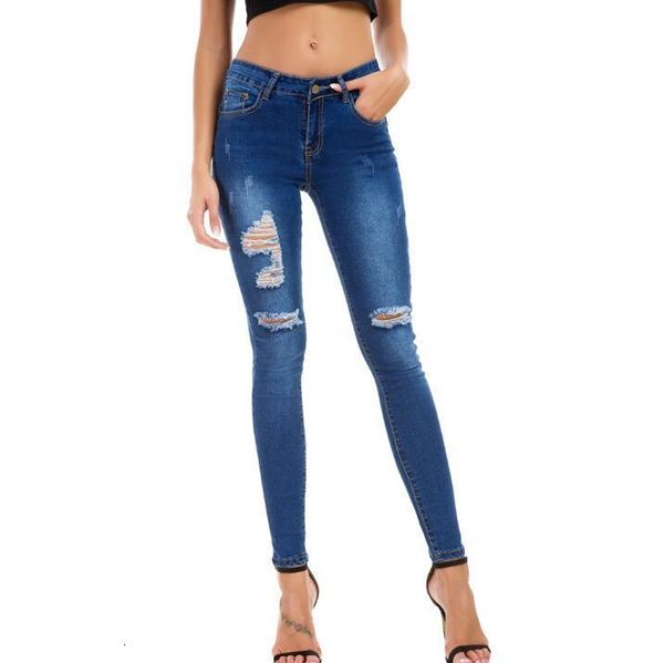2021 new female fashions ripped holes pencil thin elastic fit ladies brim pants plus size bpah, Blue
2021 new female fashions ripped holes pencil thin elastic fit ladies brim pants plus size bpah, Blue