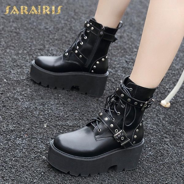boots sarairis 2021 fashion motorcycle female platform high square heel zip up buckle ankle woman shoes winter1, Black
boots sarairis 2021 fashion motorcycle female platform high square heel zip up buckle ankle woman shoes winter1, Black