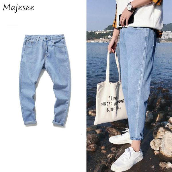 jeans men solid ankle length korean-style fashion chic leisure mens denim trousers retro students autumn new straight simple bf, Blue
jeans men solid ankle length korean-style fashion chic leisure mens denim trousers retro students autumn new straight simple bf, Blue