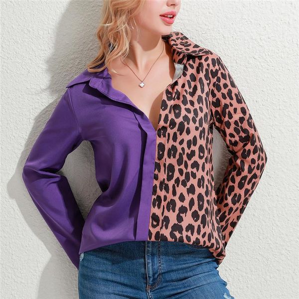 blouse autumn ladies leopard patchwork turn down collar long sleeves shirt fashion female blouse, White
blouse autumn ladies leopard patchwork turn down collar long sleeves shirt fashion female blouse, White
