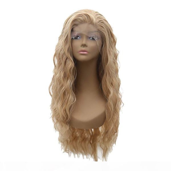 light brown long wavy hair glueless synthetic lace front wigs wity baby hair heat resistant fiber hair natural wigs for women, Black
light brown long wavy hair glueless synthetic lace front wigs wity baby hair heat resistant fiber hair natural wigs for women, Black