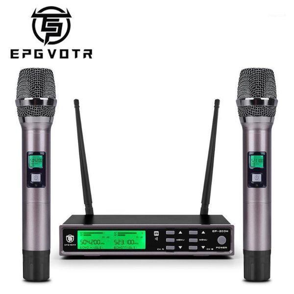 microphones epgvotr ep-200m uhf wireless microphone system with echo effect treble bass 200 channels 100 meters full metal dual handheld mic
microphones epgvotr ep-200m uhf wireless microphone system with echo effect treble bass 200 channels 100 meters full metal dual handheld mic