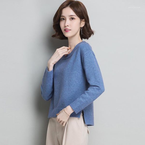 casual loose solid color sweater office lady all match fashion o neck sweaters pullovers female1, White;black
casual loose solid color sweater office lady all match fashion o neck sweaters pullovers female1, White;black