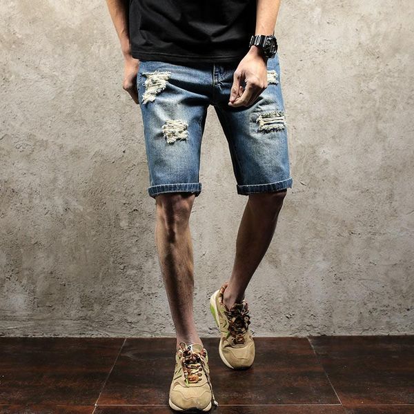 men's jeans 2021 knee length ripped pants summer hole denim shorts male hip hop boys classic style bermuda pant men, Blue
men's jeans 2021 knee length ripped pants summer hole denim shorts male hip hop boys classic style bermuda pant men, Blue