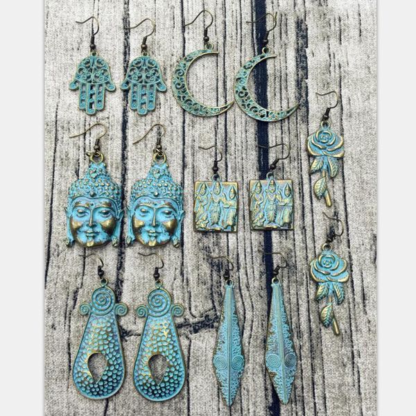 original european made old bronze green retro tribal jewellery earrings boho hippie jewelry gypsy women thailand nepal pakistan, Silver
original european made old bronze green retro tribal jewellery earrings boho hippie jewelry gypsy women thailand nepal pakistan, Silver