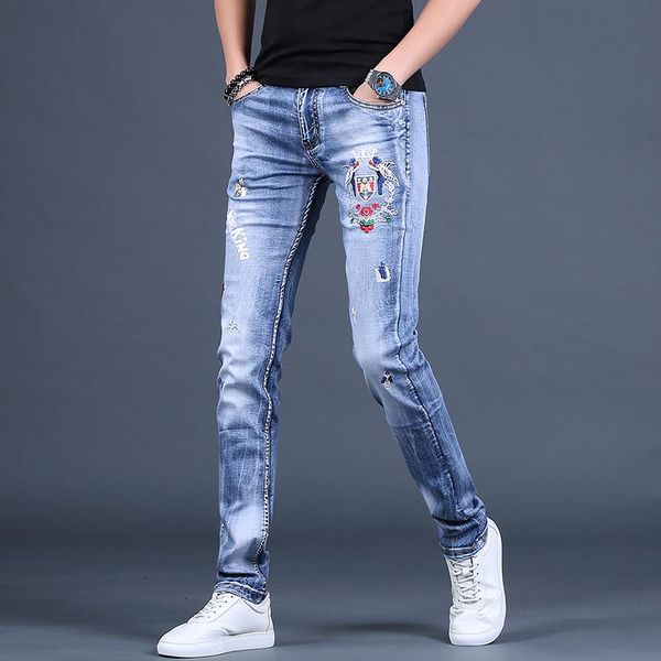 men stretch blue jeans fashion embroidery straight pants hip hop streetwear regular fit denim trousers
men stretch blue jeans fashion embroidery straight pants hip hop streetwear regular fit denim trousers
