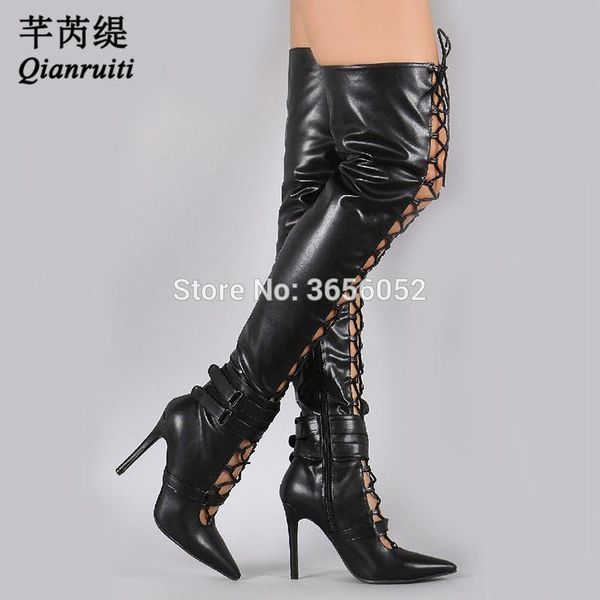 boots qianruiti fahion shoes pointed toe heels cut-outs lace-up long booties black brown red leather stiletto thigh high
boots qianruiti fahion shoes pointed toe heels cut-outs lace-up long booties black brown red leather stiletto thigh high