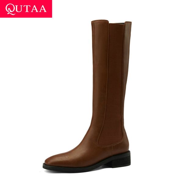 boots qutaa 2021 autumn winter square toe knee high cow leather pu concise women shoes heel zipper long size 34-40, Black
boots qutaa 2021 autumn winter square toe knee high cow leather pu concise women shoes heel zipper long size 34-40, Black