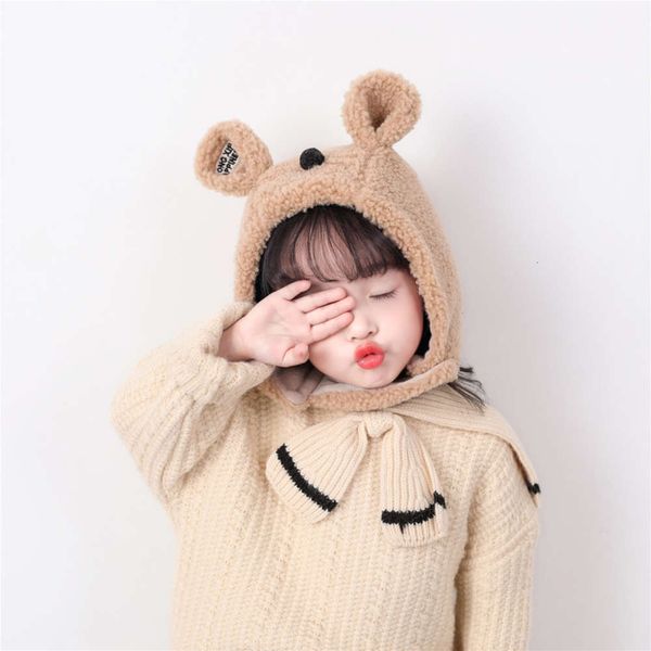 two piece children's autumn set hat scarf and winter girls' bear lamb plush warm baby ear cap rwaw, Red;brown
two piece children's autumn set hat scarf and winter girls' bear lamb plush warm baby ear cap rwaw, Red;brown