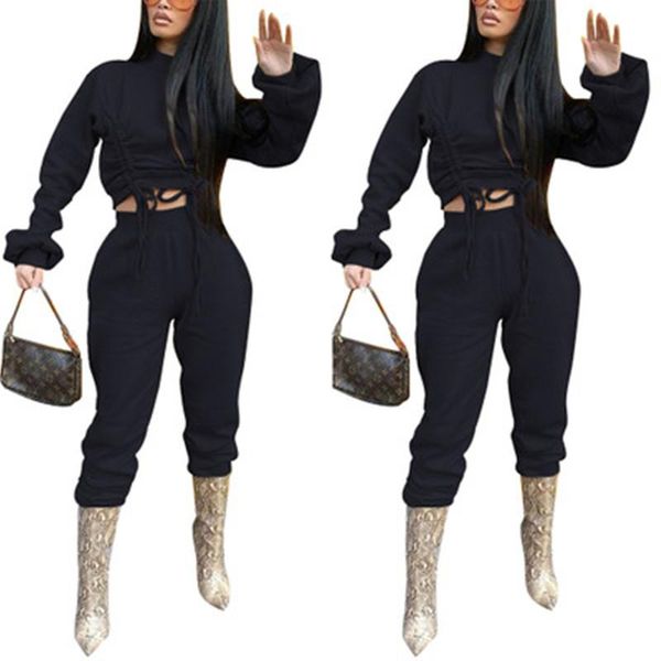 women solid color sets fashion trend long sleeve round neck drawstring pants suits designer female autumn slim elastic waist tracksuits, Gray
women solid color sets fashion trend long sleeve round neck drawstring pants suits designer female autumn slim elastic waist tracksuits, Gray