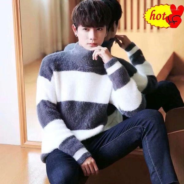 velvet imitation mink turtleneck striped knitted sweater man loose long-sleeved fashion stretch sweater pullover man pullover1, White;black
velvet imitation mink turtleneck striped knitted sweater man loose long-sleeved fashion stretch sweater pullover man pullover1, White;black