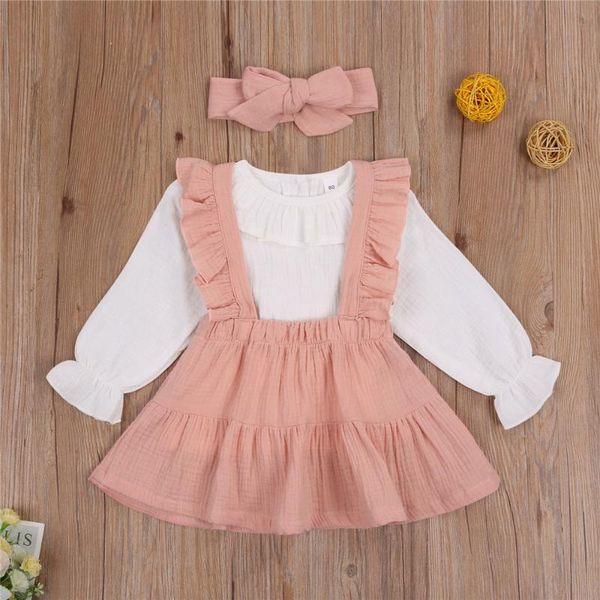 wenazao infant toddler kids baby girls spring autumn fashion 3 piece outfit set long sleeve suspender skirt headband suit, White
wenazao infant toddler kids baby girls spring autumn fashion 3 piece outfit set long sleeve suspender skirt headband suit, White