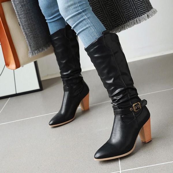lady wellie cowboy low-heeled slip-on boots plus size 43 british style leather cross strap knee-high buckle women shoes, Black
lady wellie cowboy low-heeled slip-on boots plus size 43 british style leather cross strap knee-high buckle women shoes, Black