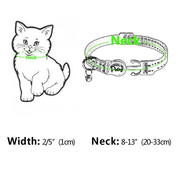 4pcs/lot safety breakaway cat kitten collars nylon reflective safety collar for small cats with bell mixed bbyiju
4pcs/lot safety breakaway cat kitten collars nylon reflective safety collar for small cats with bell mixed bbyiju