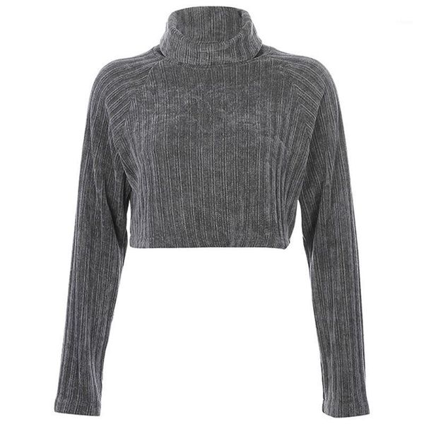 women long sleeve velvet cropped sweater ribbed knit turtleneck loose jumper f42f1, White;black
women long sleeve velvet cropped sweater ribbed knit turtleneck loose jumper f42f1, White;black