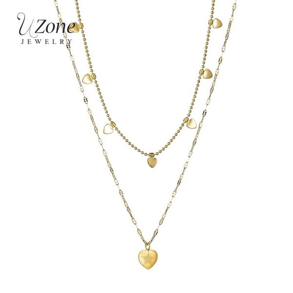 uzone minimalistic stainless steel gold star heart pendant necklace for women double layer chain necklaces anniversary gift, Silver
uzone minimalistic stainless steel gold star heart pendant necklace for women double layer chain necklaces anniversary gift, Silver