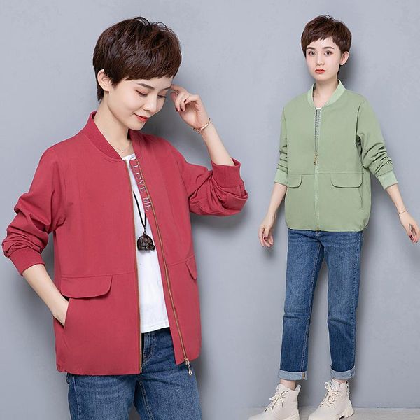 new loose spring autumn woman's jacket coats for middle-aged mother, korean short female plus size baseball jacket 4xl, Black;brown
new loose spring autumn woman's jacket coats for middle-aged mother, korean short female plus size baseball jacket 4xl, Black;brown