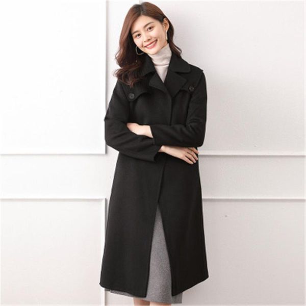 double-faced wool coat new winter women's woollen overcoats 2020 lady trendy blend long coats 100% cashmere female outerwear1, Black
double-faced wool coat new winter women's woollen overcoats 2020 lady trendy blend long coats 100% cashmere female outerwear1, Black