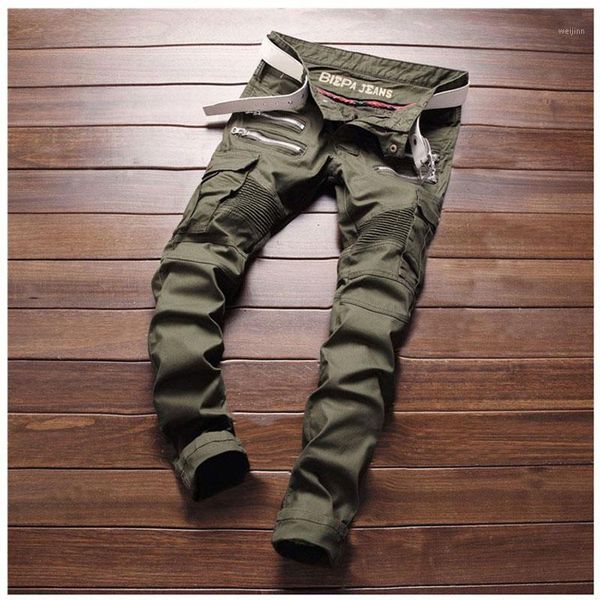 army green zipper designer pants men's slim patchwork biker skinny jeans new fashion pencil pants double side pockets 28-381, Blue
army green zipper designer pants men's slim patchwork biker skinny jeans new fashion pencil pants double side pockets 28-381, Blue