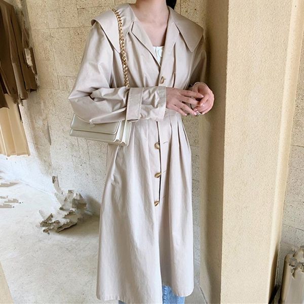 office lady autumn women's trench coat lapel single breasted belt casual long trenchs women 2020 fashion simple female clothes, Tan;black
office lady autumn women's trench coat lapel single breasted belt casual long trenchs women 2020 fashion simple female clothes, Tan;black