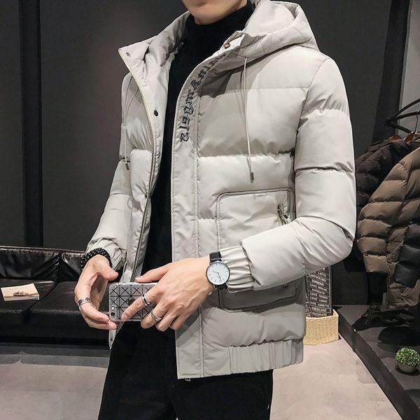 winter trend hooded men's coat korean casual jacket down padded fashion brand work clothes cotton, Black
winter trend hooded men's coat korean casual jacket down padded fashion brand work clothes cotton, Black