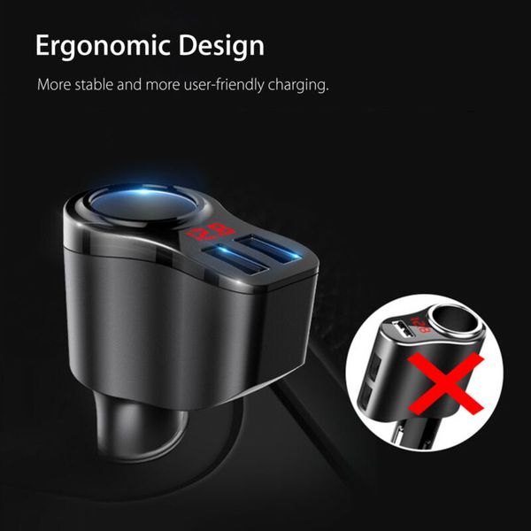 led screen dc 5v/3.4a car cigarette lighter socket splitter dual 2 usb ports charger power adapter fast charging qc for phones
led screen dc 5v/3.4a car cigarette lighter socket splitter dual 2 usb ports charger power adapter fast charging qc for phones