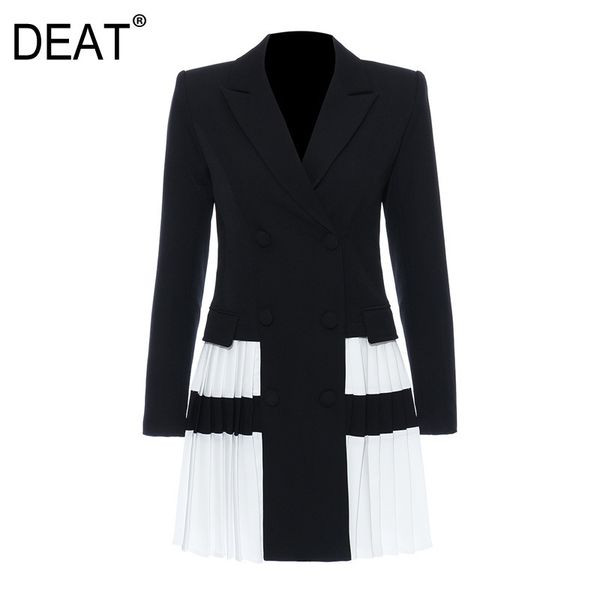 deat new summer fashion mesh clothing notched hit colors pleated patchwork double breasted waist blazer wl38701l 201106, White;black
deat new summer fashion mesh clothing notched hit colors pleated patchwork double breasted waist blazer wl38701l 201106, White;black