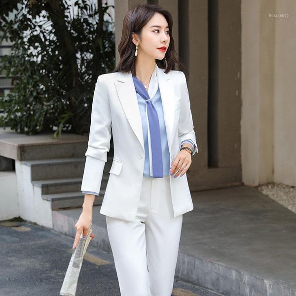 new women's professional wear interview clothing pants suit two-piece suit temperament solid color ladies jacket slim trousers1, White
new women's professional wear interview clothing pants suit two-piece suit temperament solid color ladies jacket slim trousers1, White