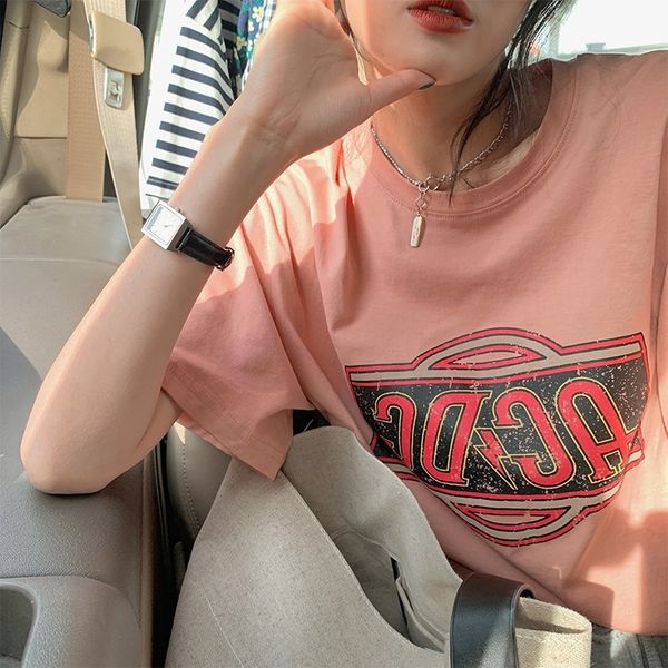 old lettered printed short coat sleeve t-shirt for women's casual slim round neck loose and versatile t-shirt seif6, White
old lettered printed short coat sleeve t-shirt for women's casual slim round neck loose and versatile t-shirt seif6, White